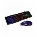 Conjunto de teclado para videojuegos, teclados iluminados RGB, teclado USB 104 con alfombrilla de ratón de juego silenciosa, ...