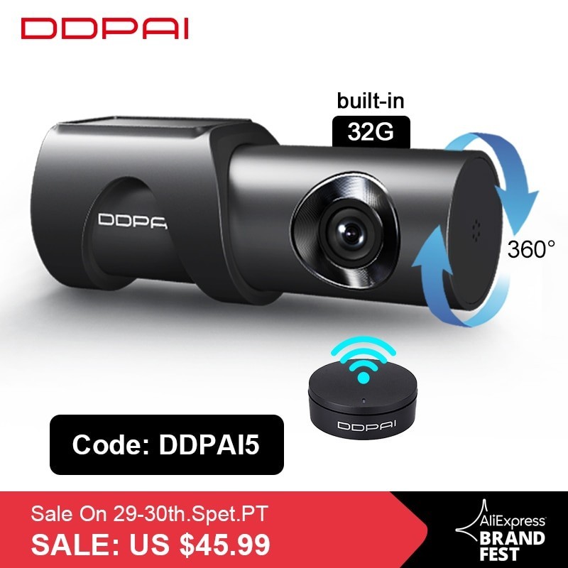 DDPai cámara de salpicadero Mini3 1600P HD Dvr de la cámara del coche Auto vehículo Video Recroder Android Wifi Monitor de ap...