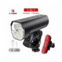 X-tiger-faro para bicicleta de montaña, lámpara con batería externa recargable, LED, 5200mAh, accesorios para bicicleta linte...