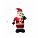 Papá Noel inflable iluminada de Navidad con tren, juguete de luz LED de 180cm, decoración exterior de Navidad, adorno de pati...