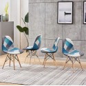 Sillas Eames DSW Patchwork. Juego 4 Sillas Color Celeste Sillas Modernas Tipo Eames DSW