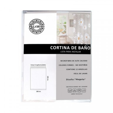 Cortina confeccionada de baño "margarita" 180x180 cm Inicio