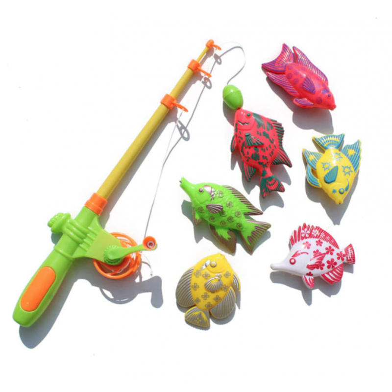 Juego de 14 unids/set de juguetes interactivos magnéticos de pesca para padres e hijos, 1 caña, 1 red, 12 peces en 3D, juguet...
